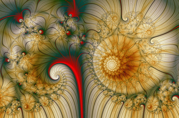 pattern, color, spiral, fractal, HD wallpaper