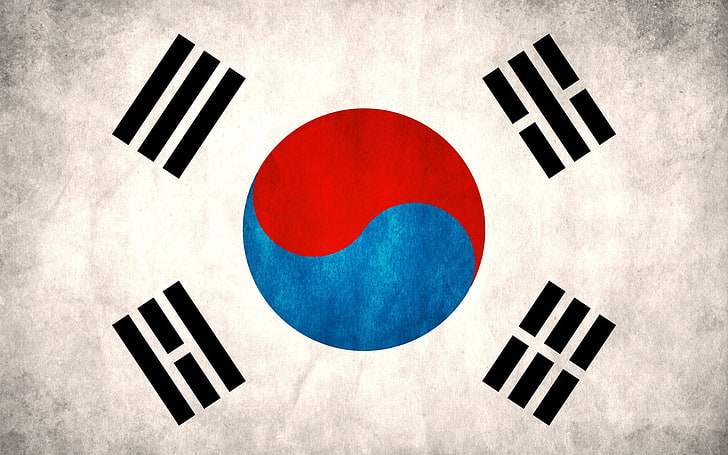 Südkorea, Flagge, asiatisch, koreanisch, Taegeukgi, HD-Hintergrundbild