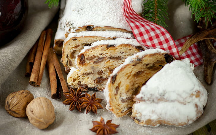 *** Holidays cakes ***, brown pastry, cakes, food, holidays, nuts, HD wallpaper