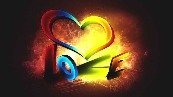 Herz, Liebe, Romantik, Gefühl, farbenfroh, dunkel, kastanienbraun, HD-Hintergrundbild