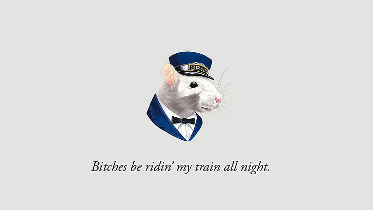 funny, hat, humor, mouse, quotes, statement, Suit, Swearing, wtf, HD wallpaper