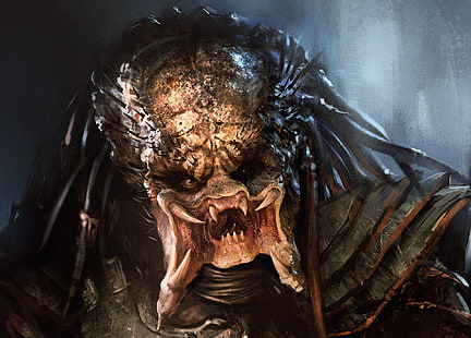 Predator, face, art, fangs, alien, Predator, HD wallpaper HD wallpaper
