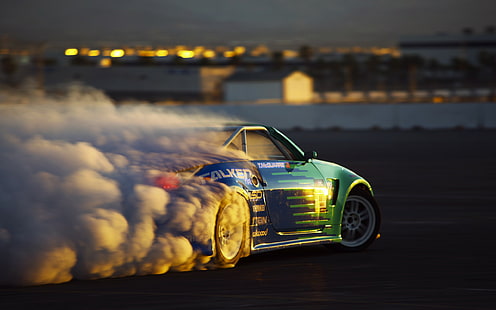 Nissan 350Z Drift Burnout Smoke HD, carros, nissan, fumo, deriva, burnout, 350z, HD papel de parede HD wallpaper