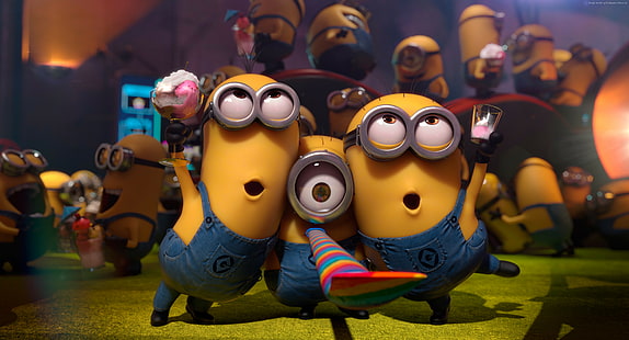 cartoon, Minions, yellow, Best Animation Movies of 2015, funny, HD wallpaper HD wallpaper