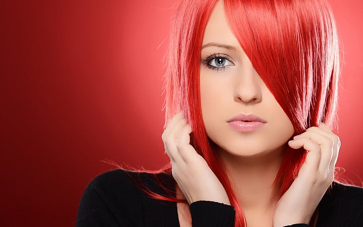 berambut merah, bibir, mata, wanita, wajah, potret, Wallpaper HD