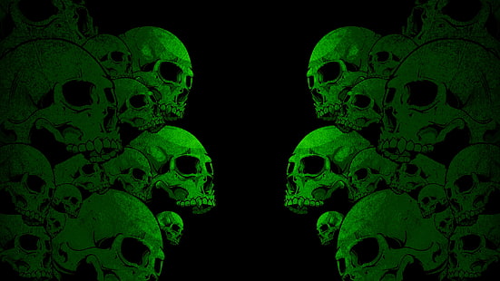 Dark, Skull, Green, HD wallpaper HD wallpaper