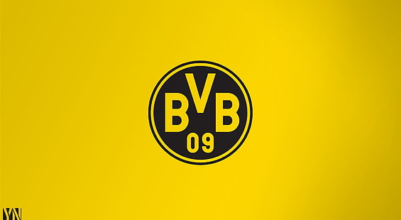 Боруссия Дортмунд by Yakub Nihat, круглый черно-желтый логотип BVB 09, Спорт, Футбол, Желтый, Боруссия Дортмунд, HD обои HD wallpaper