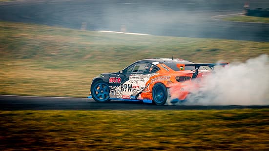  drift, Drifting, smoke, tracks, car, race tracks, Toyota, racing, HD wallpaper HD wallpaper