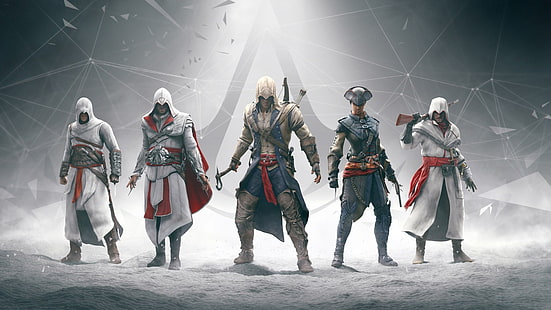 Assassin 's Creed Brotherhood 바탕 화면, 비디오 게임, 암살자, Assassin 's Creed, Altaïr Ibn-La'Ahad, Ezio Auditore da Firenze, Assassin 's Creed III, Assassin 's Creed : Brotherhood, HD 배경 화면 HD wallpaper