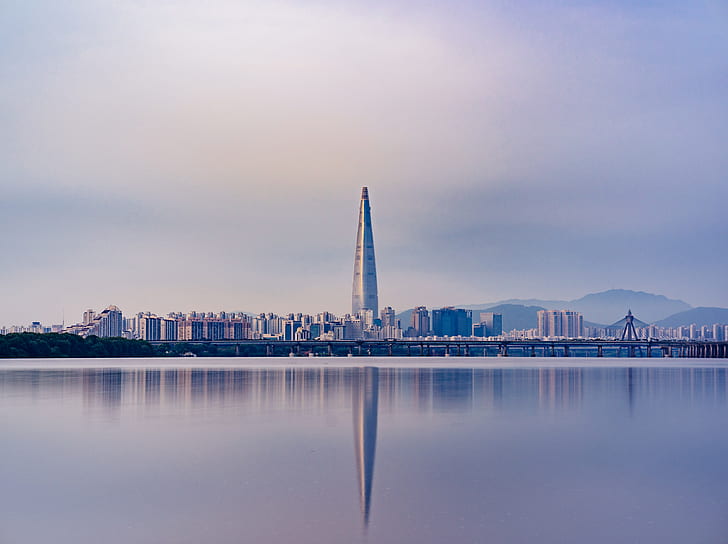 Cities, Seoul, Building, City, Reflection, Skyscraper, South Korea, HD wallpaper