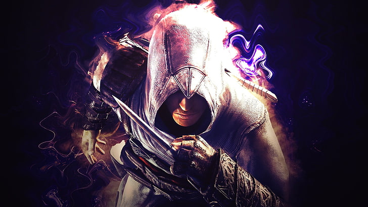 Ilustración de Assassin's Creed, Assassin's Creed, Altaïr Ibn-La'Ahad, videojuegos, ilustraciones, Fondo de pantalla HD