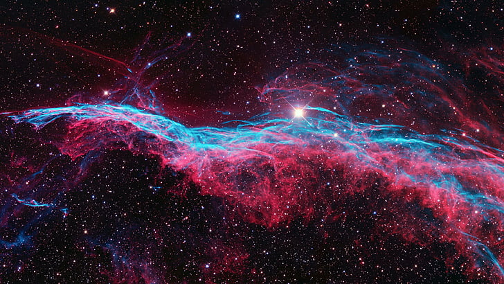 nebula, atmosphere, universe, galaxy, sky, astronomical object, outer space, phenomenon, space, veil nebula, astronomy, star, HD wallpaper