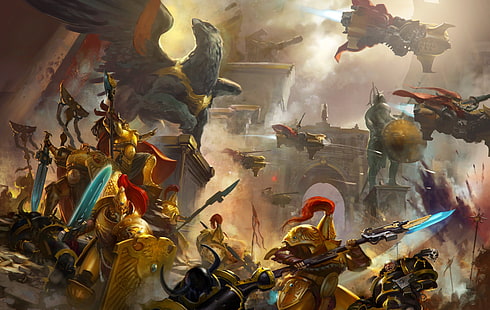 مدينة ، فوضى ، فضاء بحري ، معركة ، Warhammer 40000 ، تمثال ، Griffin ، Black Legion ، Adeptus Custodes، خلفية HD HD wallpaper