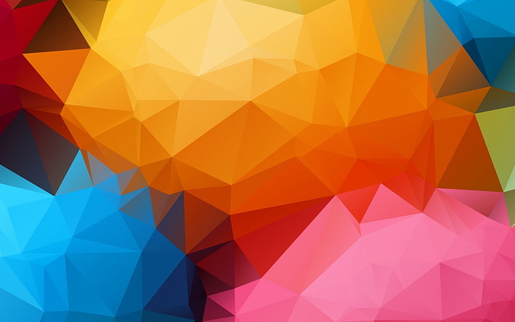wallpaper digital geometris warna-warni, pola, tekstur, minimalis, Wallpaper HD