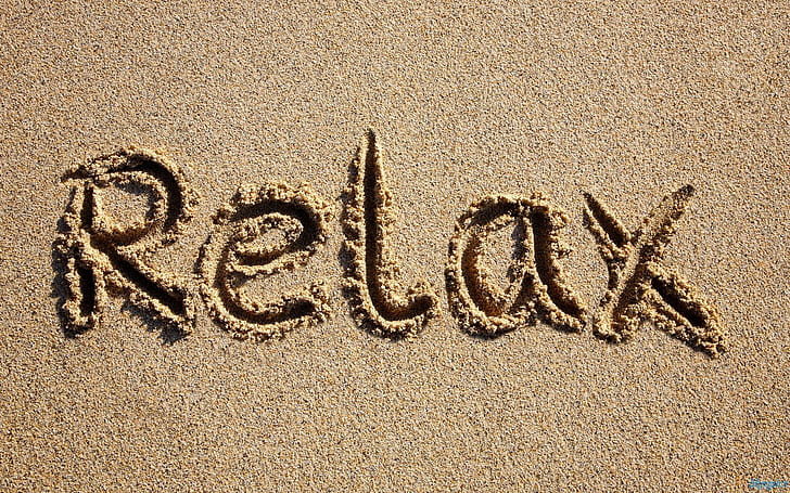 Just Relax Beach, bersantai teks pasir, pantai, alam, hanya, santai, Wallpaper HD