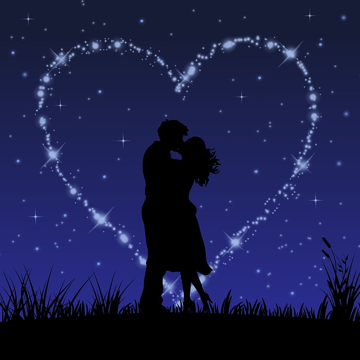 カップルにキスするカップルのシルエットhd壁紙無料ダウンロード Wallpaperbetter