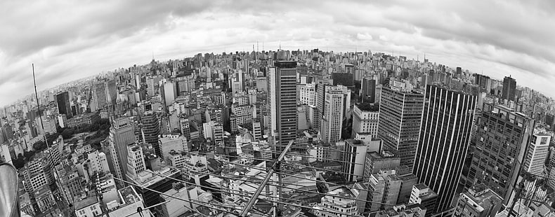 въздушен изглед, Бразилия, сграда, град, пейзаж, метрополия, панорамен, Пауло, Сао, градски, HD тапет HD wallpaper