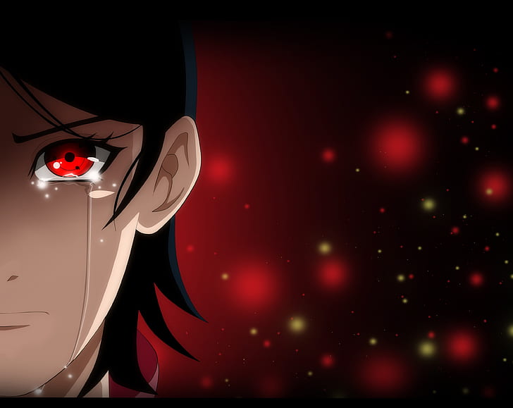Uchiha Sarada, Weinen, Tränen, Sharingan, Anime, HD-Hintergrundbild