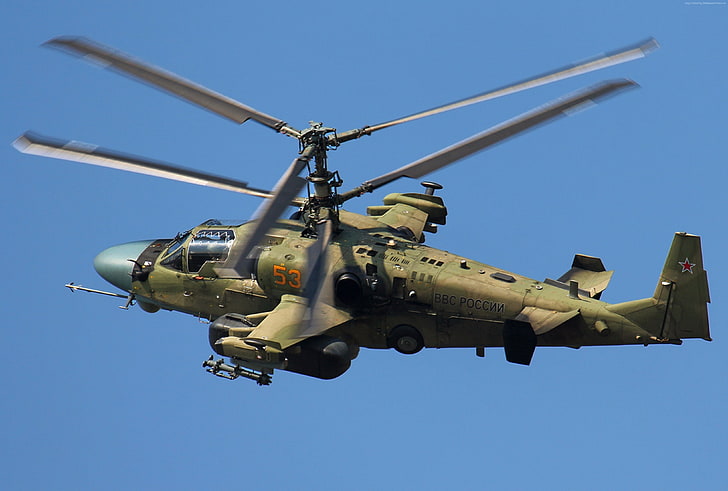 Kamov Ka-52 Alligator, angkatan udara, tentara Rusia, helikopter tempur, Wallpaper HD