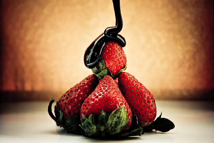 strawberries, food, berries, HD wallpaper