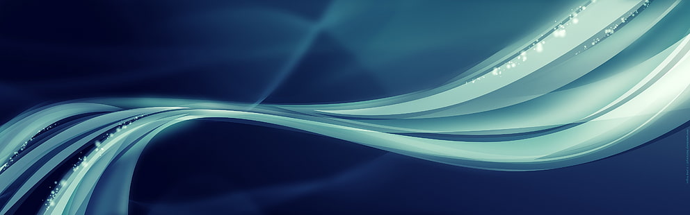 pantalla múltiple, minimalismo, arte digital, fondo azul, formas de onda, formas, azul, Fondo de pantalla HD HD wallpaper