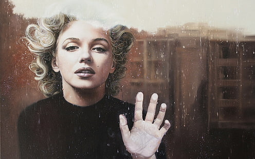 Мерилин Монро Блондинка Рисуване HD, дигитално / произведения на изкуството, рисунка, блондинка, Мерилин, Монро, HD тапет HD wallpaper