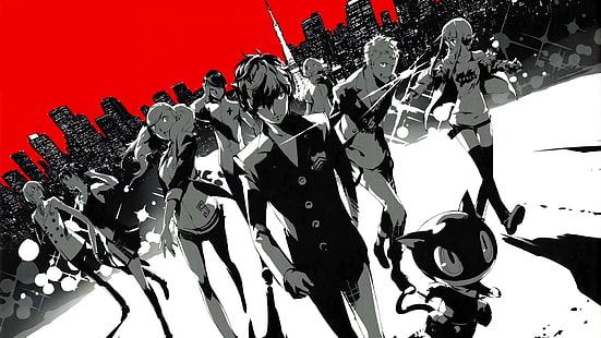 anime characters digital wallpaper, Phantom Thieves, Persona series, Persona 5, Protagonist (Persona 5), HD wallpaper HD wallpaper