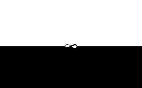 Infinity Symbol Black and White, Aero, Arte vectorial, Diseño, Minimalista, Símbolo, Minimalismo, Mínimo, blanco y negro, estética, Fondo de pantalla HD HD wallpaper