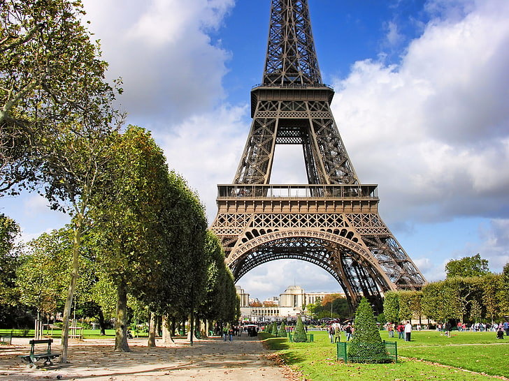 Эйфелева башня, Париж, Франция, Париж, Champs de Mars, архитектура, Эйфелева башня, HD обои
