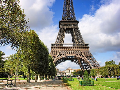 Eiffeltornet, Paris, Frankrike, paris, Champs de Mars, arkitektur, Eiffeltornet, HD tapet HD wallpaper