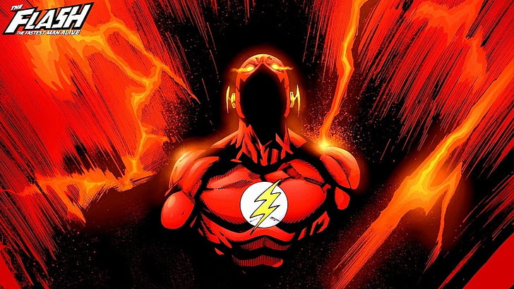 The Flash illustration, The Flash, red, DC Comics, artwork, HD wallpaper
