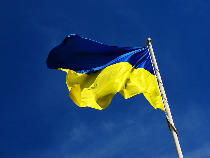 флаг, национално, национално знаме, Украйна, развяващо се знаме, HD тапет