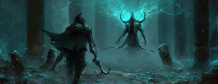 Diablo, Diablo III: Reaper Of Souls, Demon Hunter (Diablo III), Malthael (Diablo III), HD тапет
