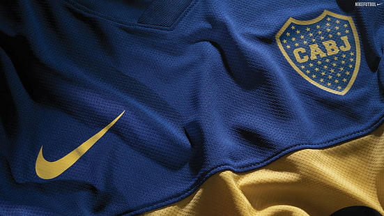 blu, Boca Juniors, nike, calcio, sport, giallo, Sfondo HD HD wallpaper