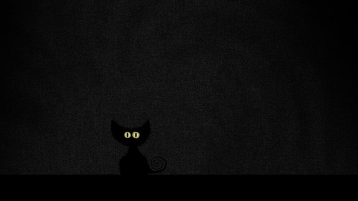 ilustrasi kucing, kucing, kucing hitam, Vladstudio, minimalis, kucing besar, Wallpaper HD