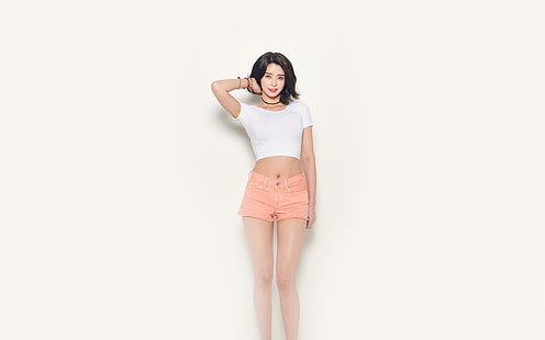 나라, kwon, white, simple, girl, kpop, HD 배경 화면 HD wallpaper