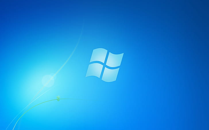 logo, Windows 7, digital art, blue background, shapes, minimalism, HD wallpaper