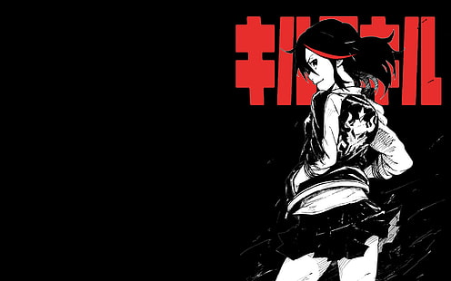 Kill la Kill Anime Drawing Black Kjol HD, tecknad / komisk, anime, svart, ritning, la, kill, kjol, HD tapet HD wallpaper