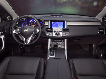 interior del automóvil negro Acura, acura, rdx, salón, interior, volante, velocímetro, Fondo de pantalla HD HD wallpaper