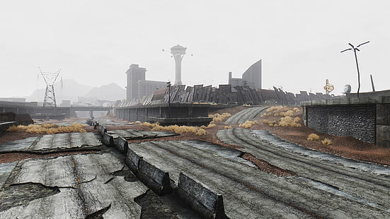 szara betonowa ściana, Fallout: New Vegas, Fallout, apokaliptyczny, Tapety HD HD wallpaper