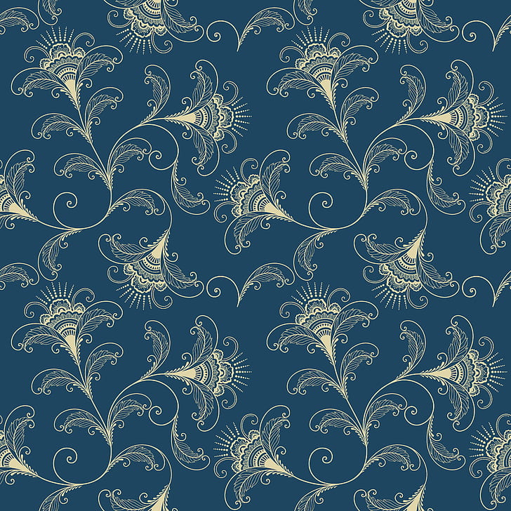pattern, vector, texture, ornament, flower, background, elegant, seamless, HD wallpaper