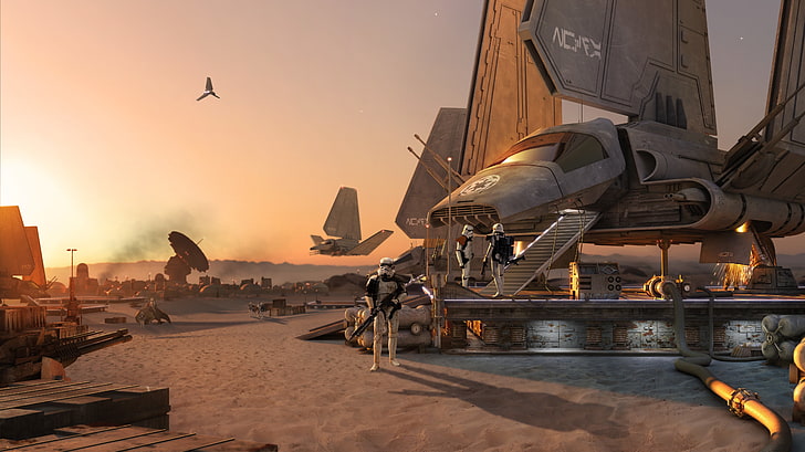 Zrzut z ekranu Gwiezdne Wojny, Gwiezdne Wojny, szturmowiec, imperialny wahadłowiec, Tapety HD