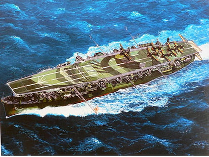 warship, aircraft carrier, military, ship, vehicle, HD wallpaper HD wallpaper