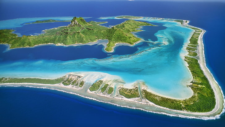 Ilustración de la isla, costa, Fondo de pantalla HD