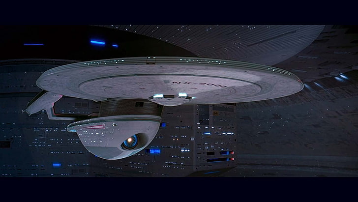 ilustrasi pesawat ruang angkasa abu-abu, Star Trek, USS Excelsior, Wallpaper HD