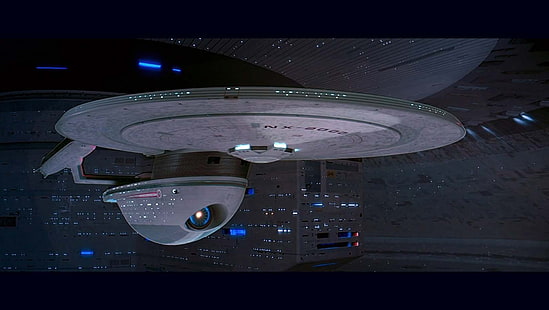 сива илюстрация на космически кораб, Star Trek, USS Excelsior, HD тапет HD wallpaper