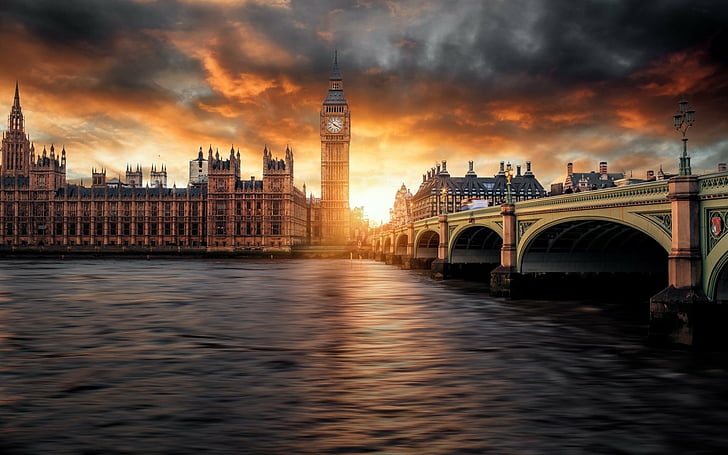 Monuments, Big Ben, City, Cloud, London, Sunset, HD wallpaper