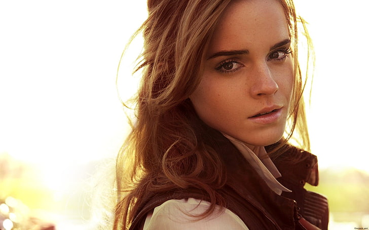 Emma Watson, Emma Watson, bruna ögon, brunett, skådespelerska, kvinnor, kändis, tittar på tittaren, HD tapet