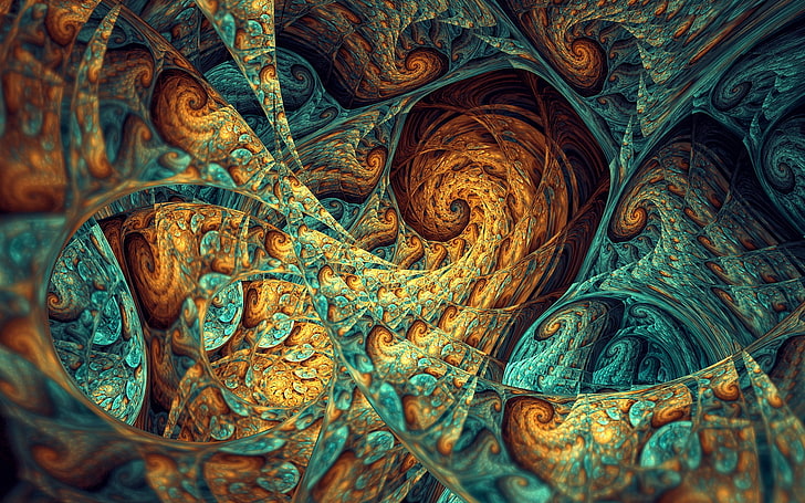 multicolored abstract painting, fractal, abstract, HD wallpaper