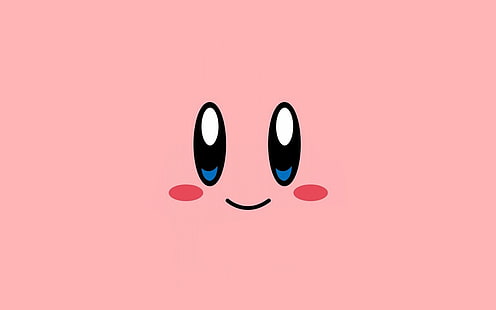 Kirby, różowy, twarz, ładny, ilustracja, sztuka, Tapety HD HD wallpaper